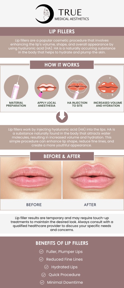 Whether you're looking to create a fuller pout, smooth out lines, or restore lost volume due to aging, lip fillers are an effective solution that can help you achieve your aesthetic goals. With the guidance of Tristen Durkin, RN, you can expect natural-looking results that enhance your features and improve your overall appearance. To learn more about lip fillers, visit True Medical Aesthetics. For more information, please contact us or schedule an appointment online. We are conveniently located at 50 Avon Meadow Ln, Avon, CT 06001.